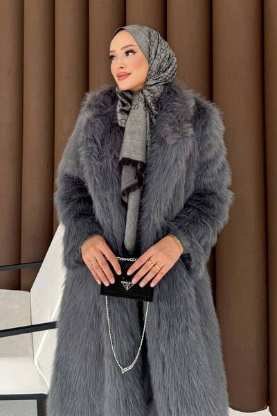Melike Tatar Μακριά ψεύτικη γούνα 32-3704