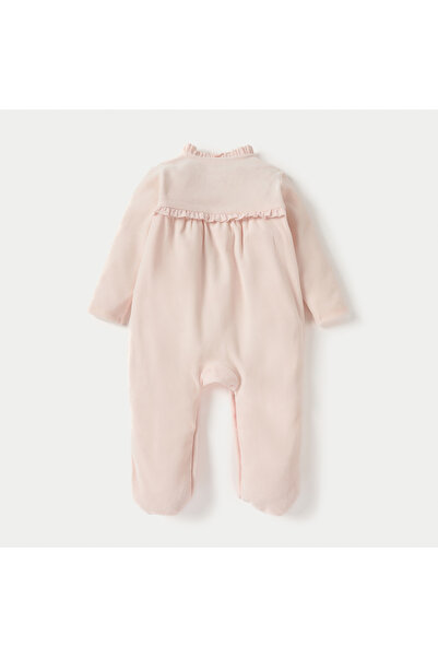 giggles Embellished Closed Feet Sleepsuit with Bow and Ruffle Detail