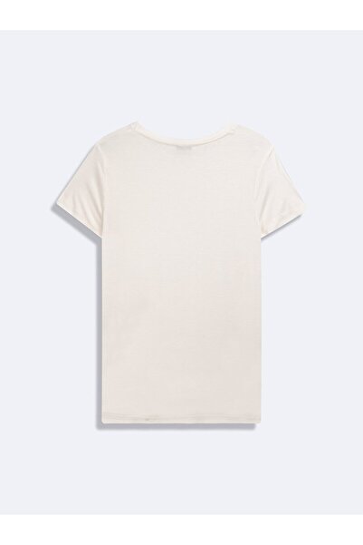 Ltb Tricou alb de bază cu mânecă scurtă