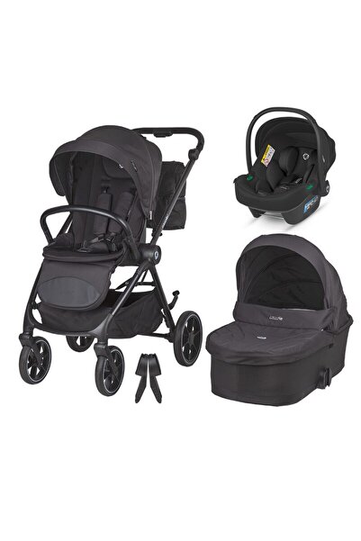 Coccolle Modular 3in1 stroller Serry Jet black with iSize Knox Black car seat