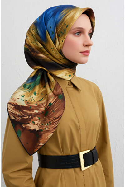 Vissona Tivil Silk Scarf 50929 - 4 Powder Pink Watercolor Pattern