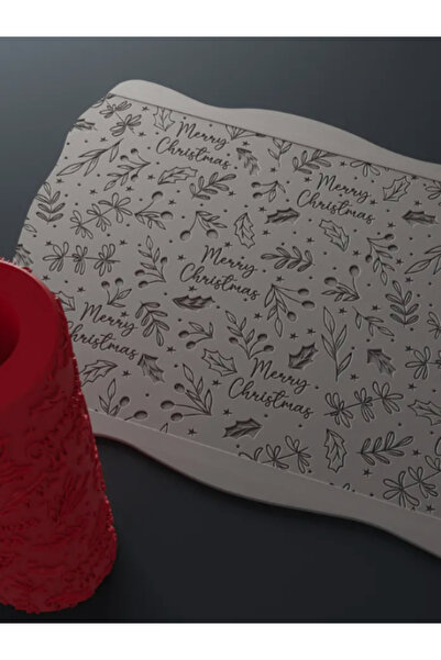 PatatesBaskı Polimer Kil Desen Verici Merdane Merry Christmas Yazılı