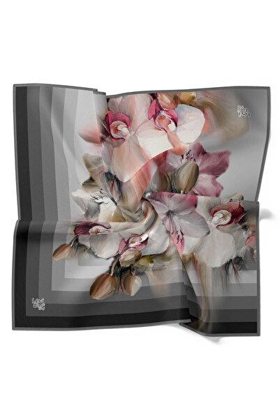 Levidor Trend Twill Scarf Special Design Color Gradient Stripe Floral Pattern