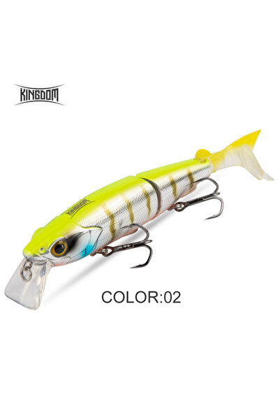 Kingdom طُعم سمكة ميناو متعدد المفاصل 9503-02، 120 مم، 17.5 جم، طُعم صلب ذو س...