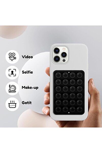 OEM Suport de telefon cu ventuză din silicon pentru gresie/sticlă — Albastru deschis (pentru clipuri TikTok/Instagram)