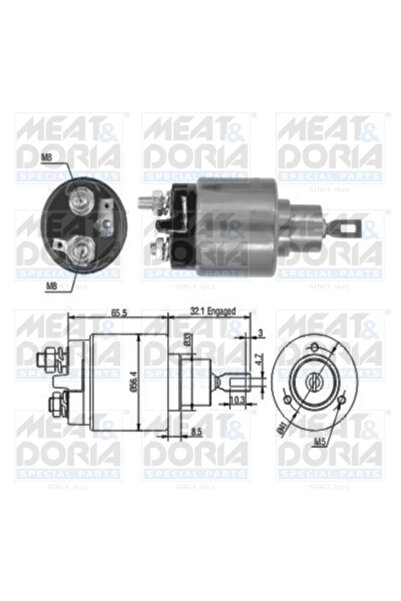 MEATDORIA Solenoid Electromotor Citroen Bx/Visa/Xantia Peugeot 205 1/205 2/305 2