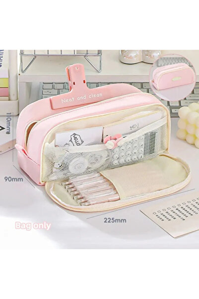 Choice Pink Stylish and Practical Pencil Bag with Large Capacity and Multiple...