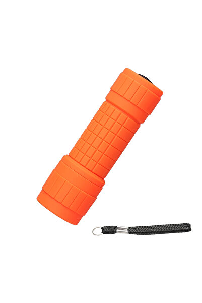 Choice مصباح يدوي برتقالي صغير محمول مزود بتسع حبات مصباح XPE وإضاءة قوية باس...