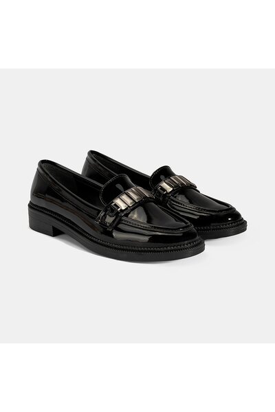 Desa Loafer negru pentru femei cu accesorii metalice