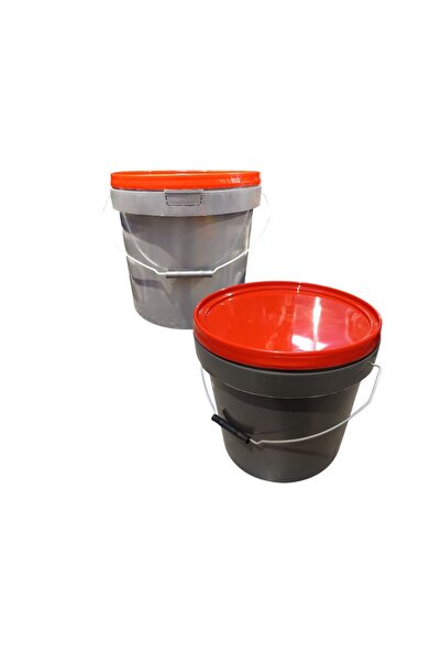 Gimihome Gray plastic bucket with lid 18 liters, 32 x 31 cm, sealable