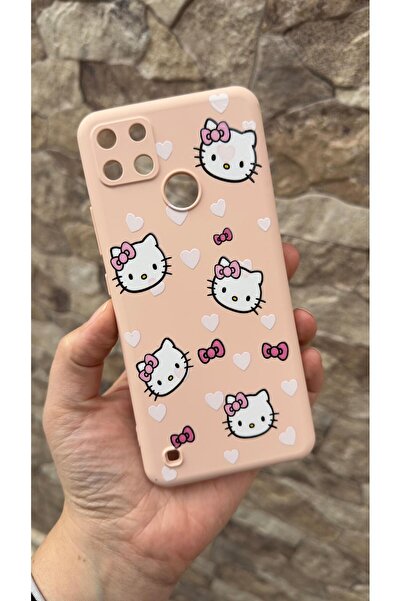 Vip Case Realme C21Y Ve C25Y Uyumlu Hello Kity Silikon Darbe Emici Klasik Korumalı Rubber Kılıf