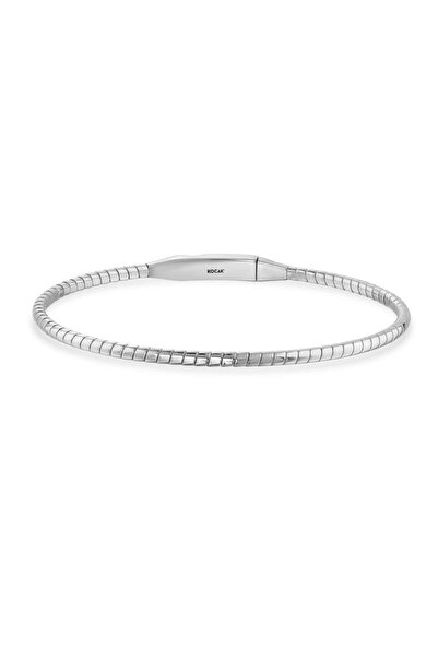 Koçak 14 Ayar Bent Tasarım Flex Beyaz Altın Kelepçe