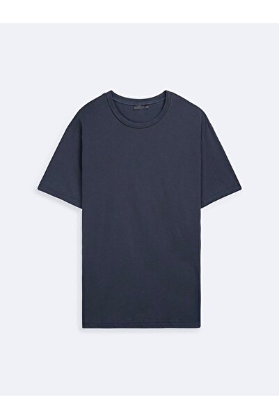 Ltb Short Sleeve Crew Neck Basic Beige T-Shirt