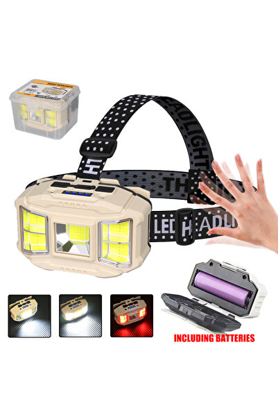 Choice With Battery Powerful LED Induction Headlamp 4 Lighting Modes Type-C Charge Head Flashlight Outdoor