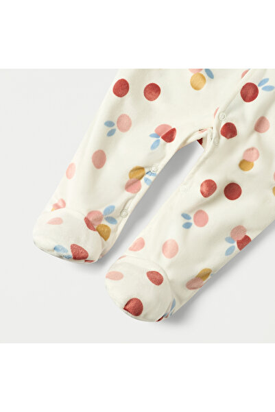 Juniors Printed Closed Feet Sleepsuit with Button Closure