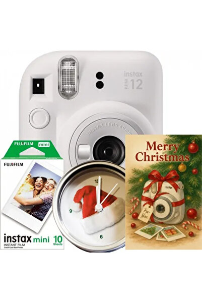 Fujifilm Instax Mini 12 instant camera white - Christmas set (10 films, greeting card, clock)