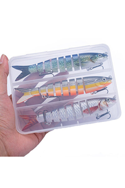 Choice 392-3 قطع مع صندوق، 3 قطع، طُعم صيد مكون من 8 أجزاء، طُعم سباحة متعدد ...