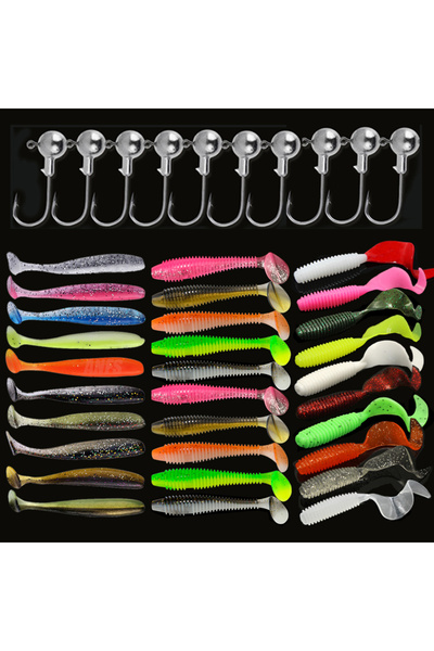 Choice 441-30 طُعم 10 خطافات 10 قطع/30 قطعة طقم طُعم صيد ناعم من السيليكون طُعم صناعي دودة مع C