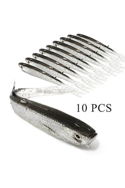 Choice 10 قطع بدون خطاف 10 قطع/مجموعة طُعم سمك ناعم طُعم سباحة شوكة ذيل مع خط...