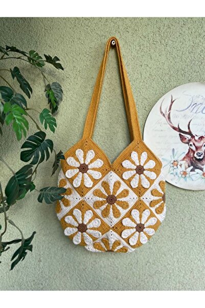 EHF LifeStyle RETRO DAISY EL ÖRGÜSÜ MOTİF ÇANTA