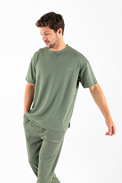 JB John Borners Ανδρικό κοντομάνικο σετ αθλητικής φόρμας με ελαστική μέση πράσινο - 25Y 7852Â