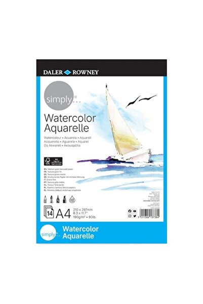 Daler Rowney Simply Watercolor Block - 14 sheets, A4, 190 g/m²