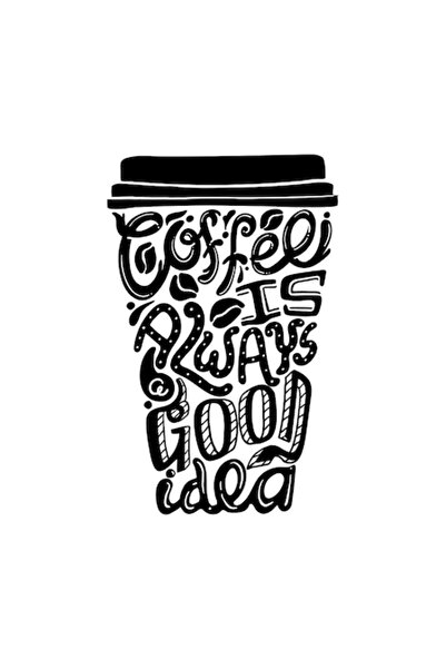 Oracal Decorative Coffee Wall Sticker, 47×73 cm, Black,