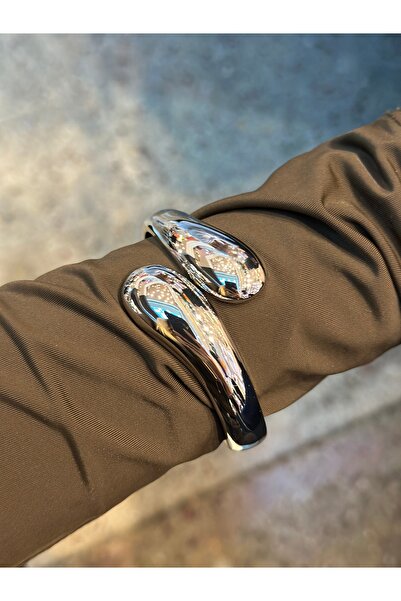 Tasarım Silver Kalın Damla Model Kelepçe