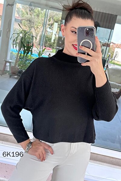 İnce Topuk Corded Fabric Yumoş Bat Sleeve Blouse 6K196