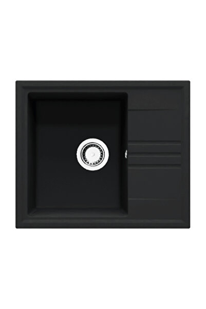 SanDonna Chiuveta din granit compozit ALINA, 59x50, negru metalic