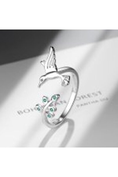 OEM Adjustable silver ring "Bird of Paradise"