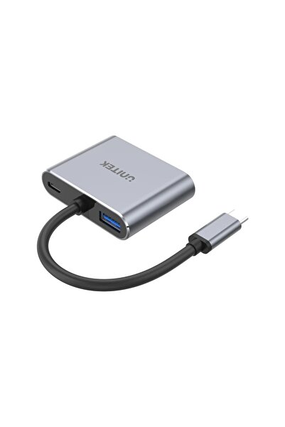 Unitek موزع USB-C 4 في 1 مع HDMI بدقة 4K، VGA، USB-A، 100 واط PD - محول شاشة مزدوجة | D1049A