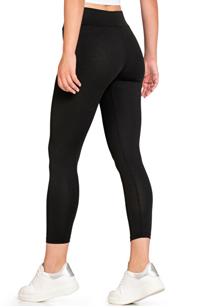 ÖZKAN underwear Özkan 27684 Women's Stretch Fabric Ribbed Knit Corded Fabric Shaping / Sculpting High Waist Long Leggings