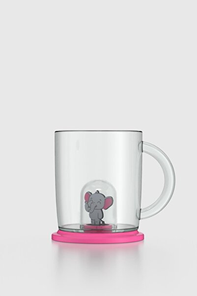Renga Joy Elephant Figured 250 ml Tritan Cup with Handle 222053 Pink