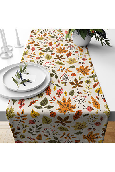 Filamente Digital Printed Runner - Leaf / Autumn / Pumpkin Patterned - 140X40 cm