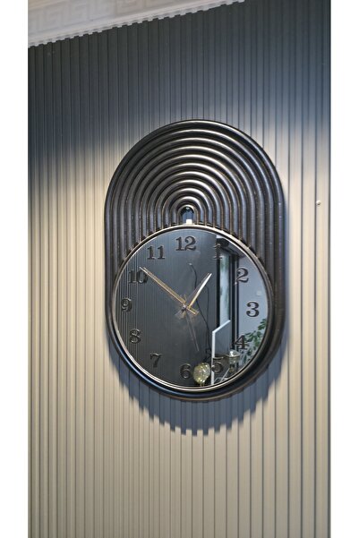 TEKNİK AYNA CAM SANAYİ FİT SİYAH DUVAR SAATİ 45 X 70 CM