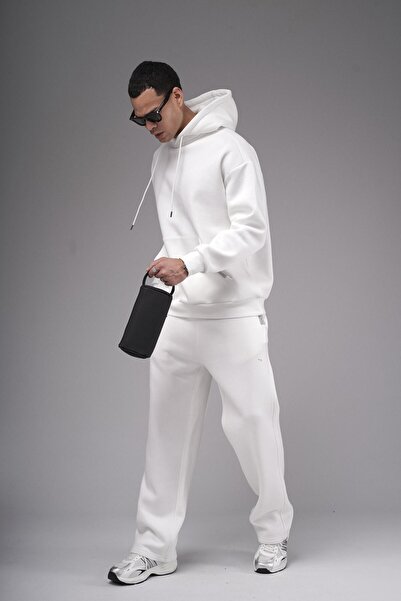 Butik Trend Biz Kangaroo Pocket Oversized Hooded Straight Bottom Top Set