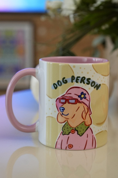 Hello Melody Design Dog Person Mug – Original Design Digital Printing Porcelain Mug for Dog Lovers 9.5X8 cm