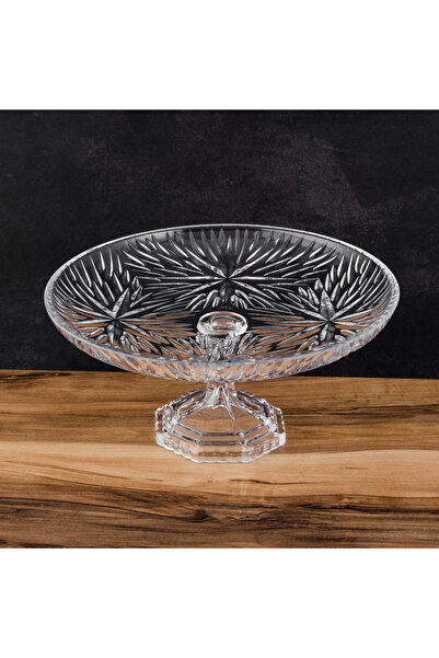 delı glassware Luxury crystal serving plate on a base - 21 cm with an elegant design that adds a touch of luxury to your table ✨