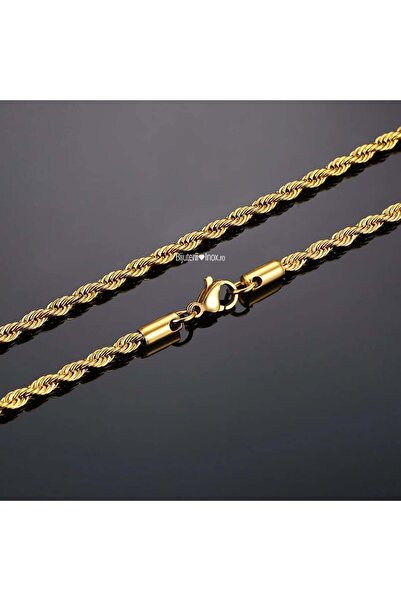 KEVSA Jewelry Colier din oțel inoxidabil cu șnur auriu - LPD1271