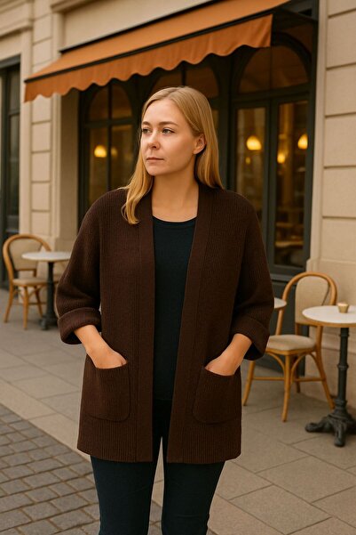 citycenterfashion Γυναικεία ζακέτα με χοντρό πλέγμα από μαλακό νήμα cty-cnd-11397