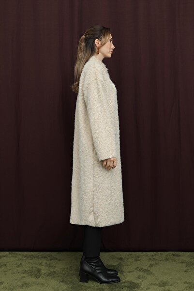 Puane Kadın Düğme Detaylı Kaban - 15233KBN - BEIGE