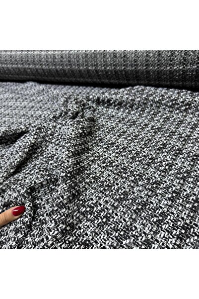 Yaren Ülker Tüvit Şanel Kumaş Çift En %100 Pamuk Dokuma Siyah&Beyaz