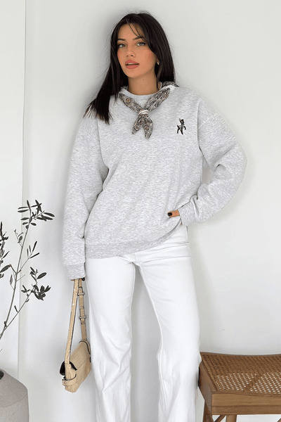 cemo Women's Decorative Collar Lycra Sweatshirt – Comfortable & Stylish