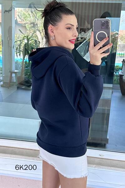 İnce Topuk Kangaroo Pocket Hooded 3 Thread Sweat 6K200