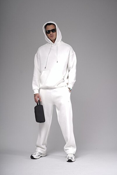 Butik Trend Biz Kangaroo Pocket Oversized Hooded Straight Bottom Top Set