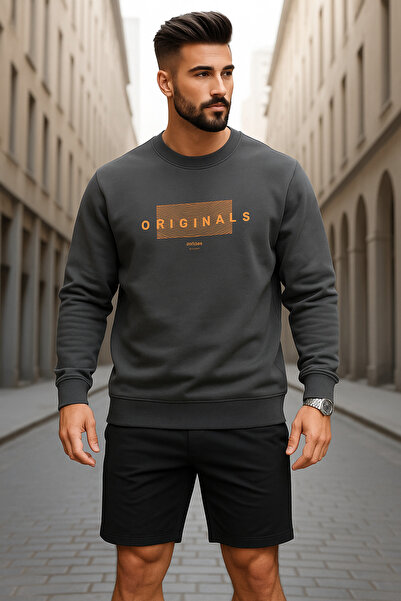 Jack & Jones Erkek Bisikley yaka ASFALT SWEAT CREW NECK 12275175