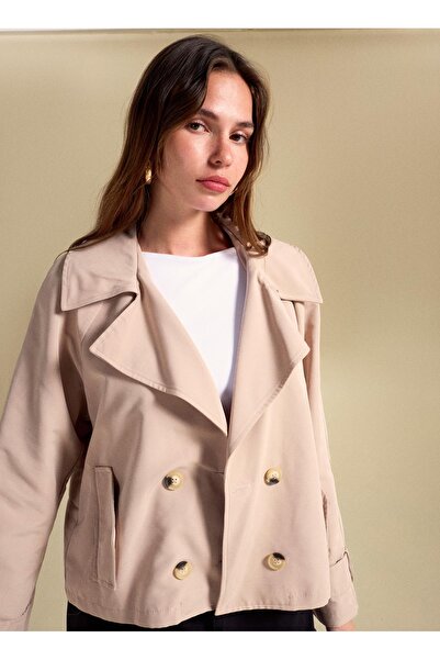 People By Fabrika Bej Kadın Trençkot PBF5WM-TRC 2070-Y