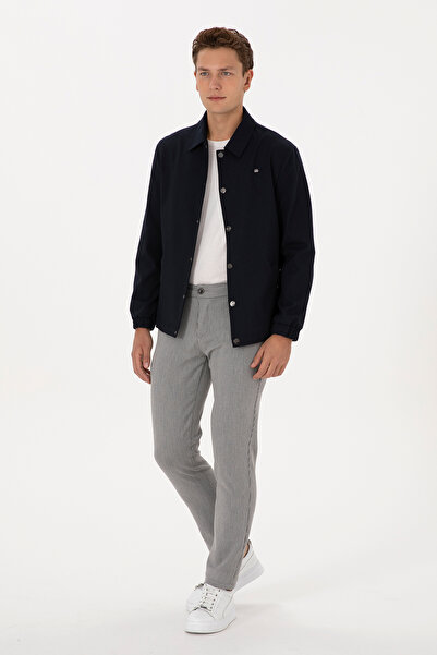 U.S. Polo Assn. Men's Light Gray Slim Fit Canvas / Chino Trousers 50311981-Vr001