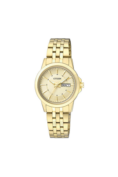 Citizen Women's Analog Gold Dial Watch - EQ0603-59P